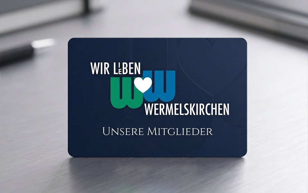 Mitgliedskarte mit Logo „Wir lieben Wermelskirchen – Unsere Mitglieder“