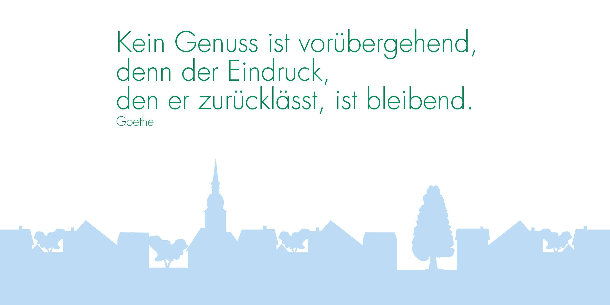 Flyer-Seite mit Zitat über Genuss und Wermelskirchener Silhouette