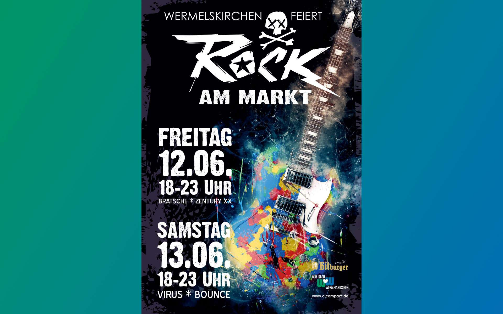 Plakat Rock am Markt Wermelskirchen am 12. und 13. Juni